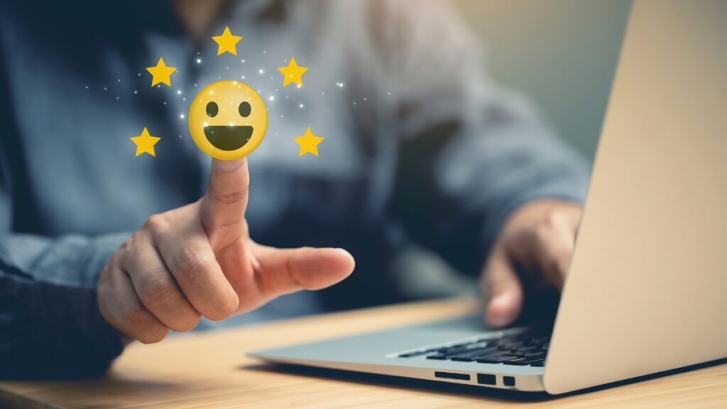  インフォグラフィックスとアイコンによる顧客満足度評価フォーム