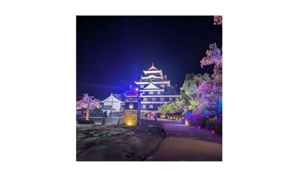 岡山城ライトアップ正面