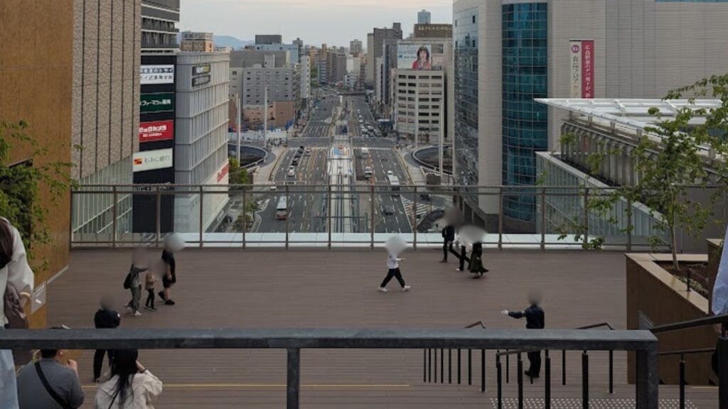 広島新駅ビルウッドデッキからの景色