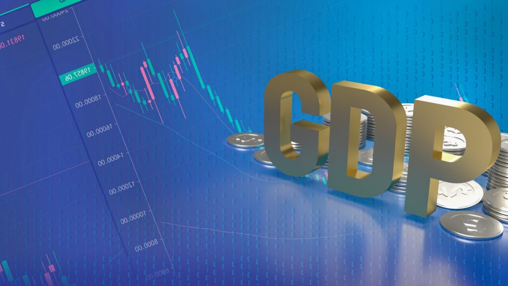 GDPの文字とグラフ