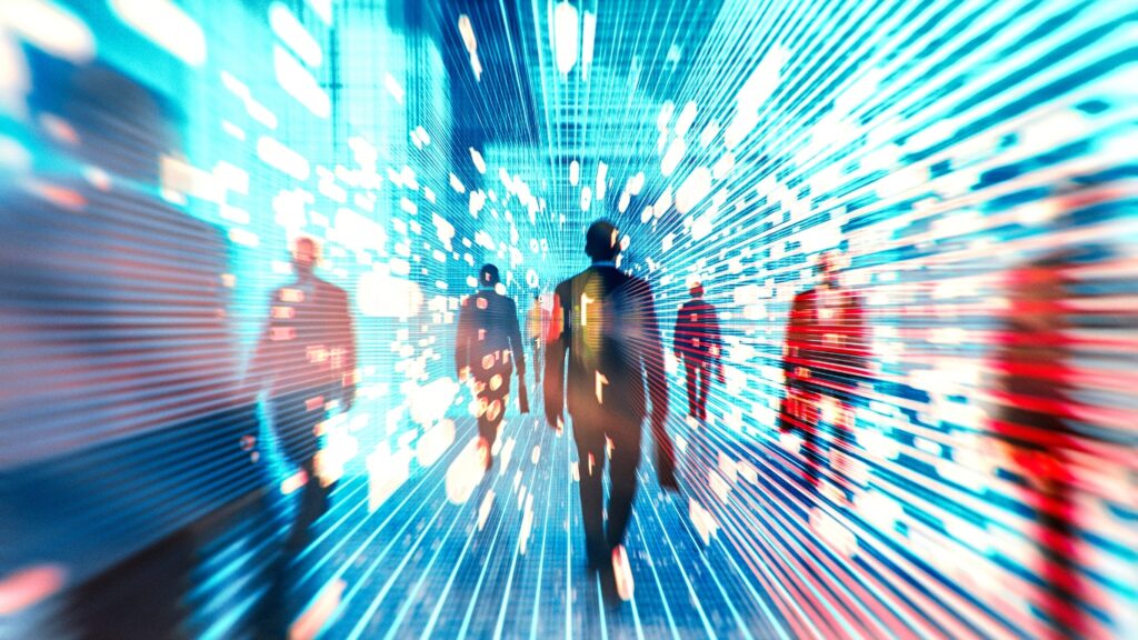 ビジネスパーソンが歩いている