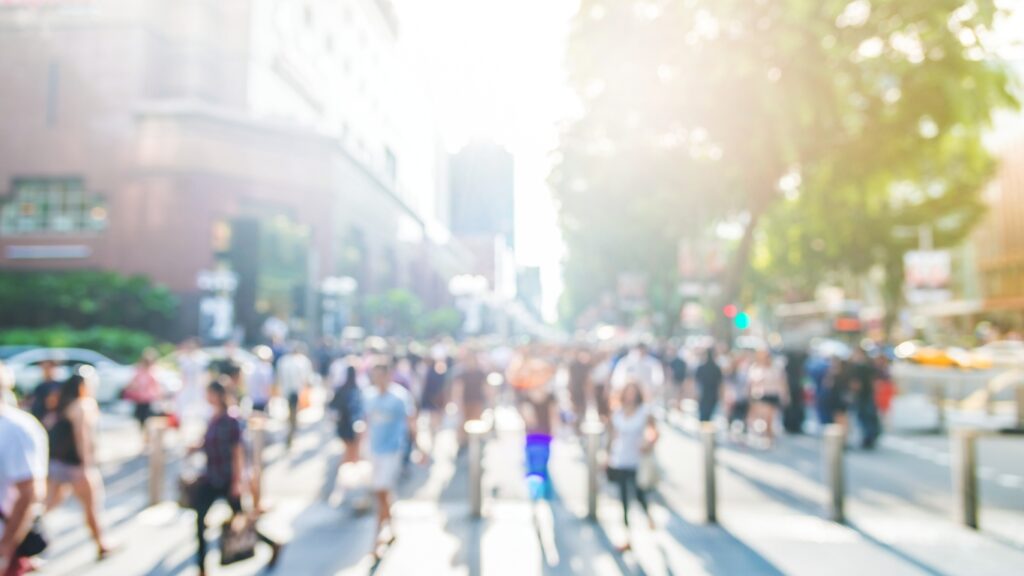 シンガポールのオーチャード・ロードのBlur People