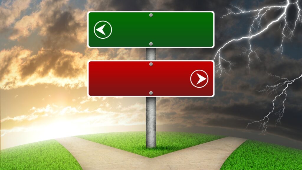 分かれ道　晴れと嵐