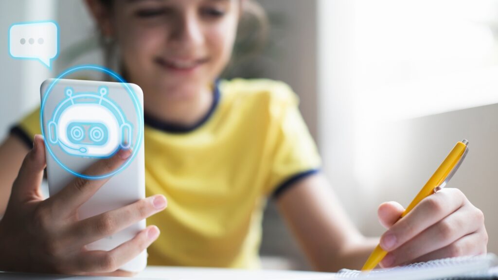 AIチャットボットで学習する子供