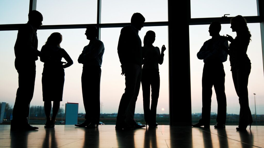 若いビジネスパーソンのシルエット