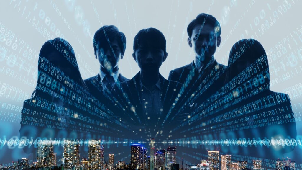 ビジネスグループとデジタル技術のコンセプト。