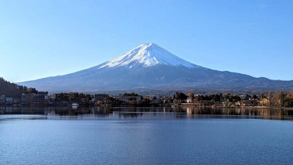 河口湖と富士山