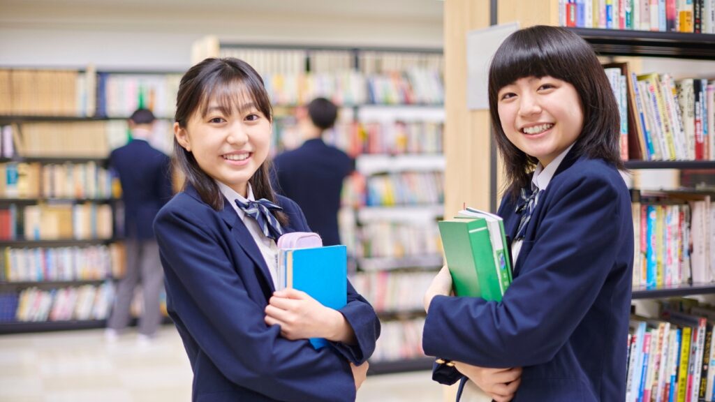 女子中学生と図書館