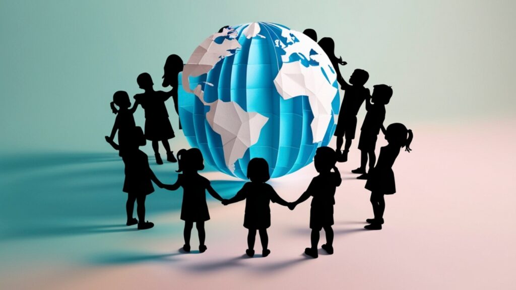 世界中で手をつなぐ子どもたち