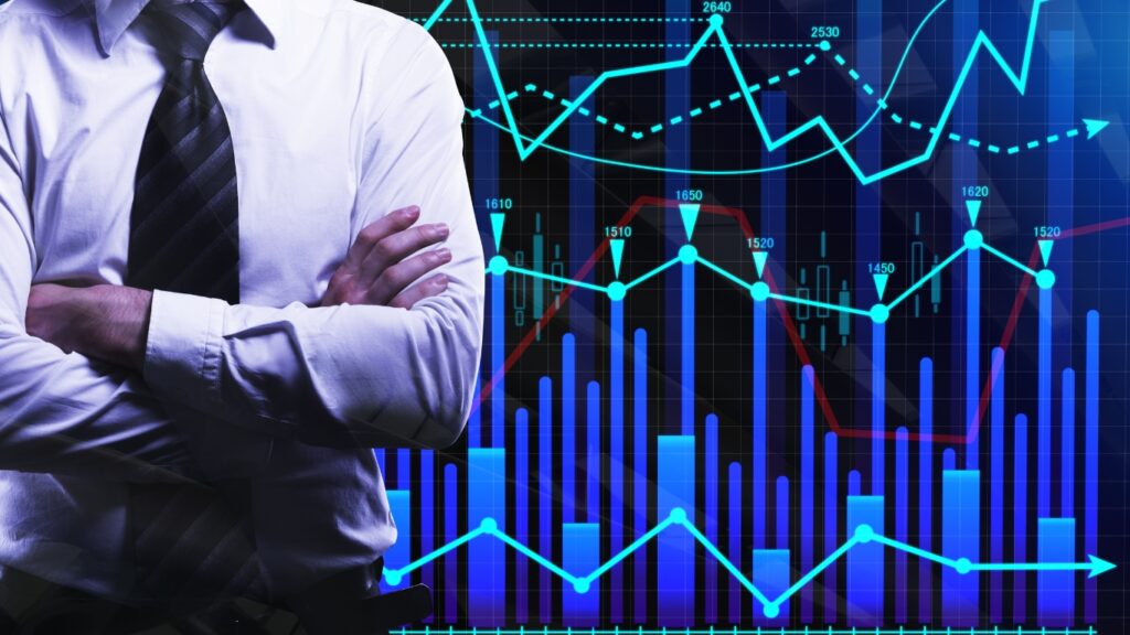 ビジネスパーソンと投資のグラフ