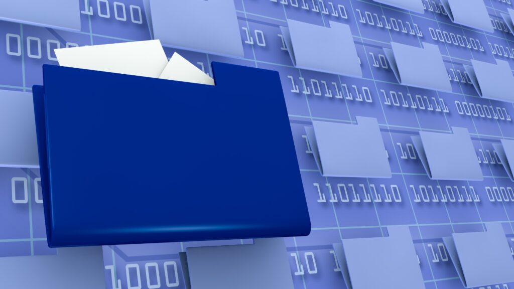 青いフォルダー