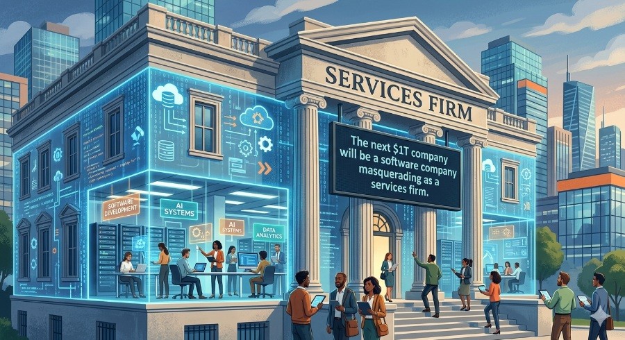 The next $1T company will be a software company masquerading as a services firm. 